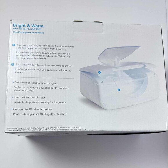 NIB - Munchkin Bright & Warm Wipe Warmer & Nightlight | Baby Essentials - Picture 3 of 4